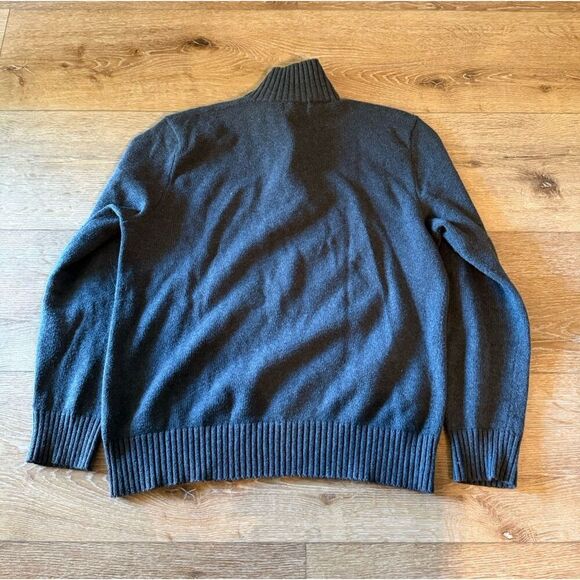 Polo Ralph Lauren Mens Gray Knit Pullover Mock Neck Sweatshirt Button Up Size M - Picture 2 of 3